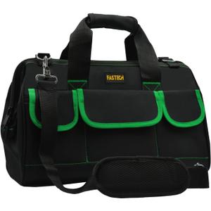 FASTECH 20 Inch Tool Bag With Comfortable Shoulder Straps, Waterproof Wide Mouth Tool Kit, Large Tool Bag Tool Storage Package For Men/Women (20IN Green)