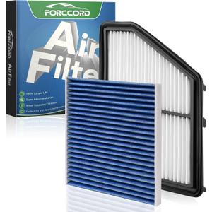Cabin & Engine Air Filter Combo Fit for Honda Civic 2016-2025 2026 2.0L, HR-V 2023-2026 2.0L Activated Carbon Cabin Filter Replace#CF11182 CA12051 Air Filter for My Car Naturally Aspirated