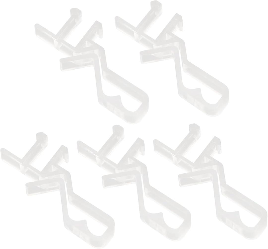 5pcs Transparent Hidden Plastic Curtain Hooks Easy to Install Sealing Plate Hangers for Home Decoration and Elegant Curtain Parts