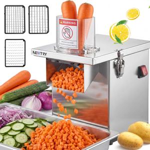 NEWTRY 4-in-1 Commercial Vegetable Processor, 200W Slicer Dicer Shredder