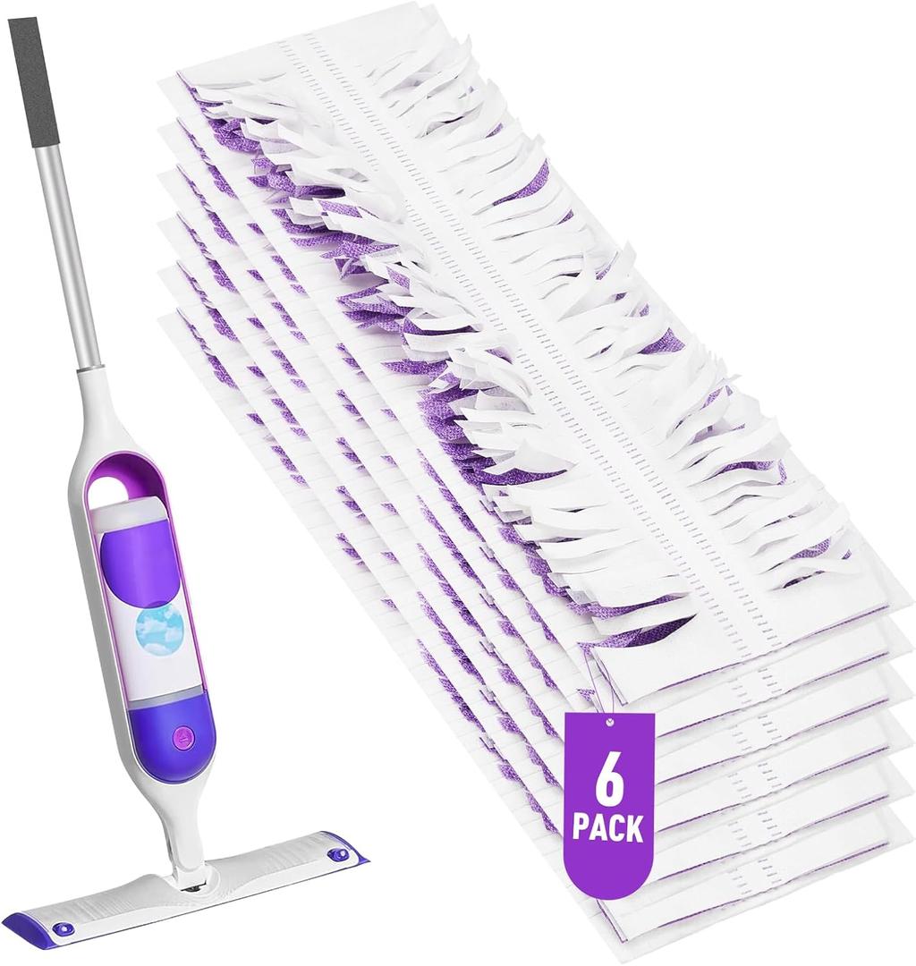 6 Pack Swiffer Power Mop Pads Disposable Wet Mop Refills for Swiffer Power Mop, Super Absorbent Pads for Cleaning Floors, Compatible with Swiffer WetJet and Power Mop Models