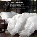  Luxurious King/Oversized King 108" x 98" Size Goose Down Fiber Waterfowl Feather Fiber Comforter Duvet, 100% Egyptian Cotton Cover, 65 oz. Fill Weight, Baffle Box Design, White Solid