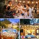 Brightever 120FT LED Outdoor String Lights with Remote, Patio Lights Outdoor Waterproof with 36+2 Shatterproof ST38 LED Bulbs, Dimmable Outside Hanging Light for Porch, Garden, Backyard, Cafe, 2700K