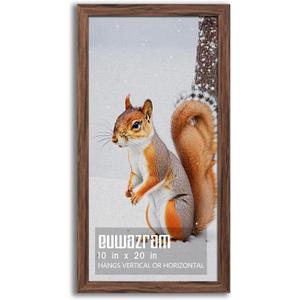 Rustic Walnut 10x20 Frame - Single Frame, 10 x 20 Poster Frame for Artwork, Puzzles, Photos and Movie Posters Picture Frames