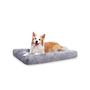 KSII Dog Crate Bed Washable Dog Beds for Extra Large Dogs Deluxe Thick Flannel Fluffy Comfy Kennel Pad Anti-Slip & Anti-Scratch Pet Sleeping Mat, 41 x 27 Inch, Light Gray