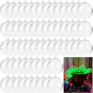 60 Set 120PCS Clear Ornament Balls Christmas Plastic Fillable Ornaments Ball 50mm,Acrylic Clear Ornaments for Craft Fillable Ornament Balls for Home Decor Brand: Zddaoole 50+ Bought in Past Month