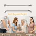 32 Inch Shower Grab Bar, Bathroom Grab Bar Handle with Anti-Slip Knurled Grip, Stainless Steel Bath Balance Bar, 1.25" Diameter Bath Safety Bar Support for Seniors Elderly Pregnant, Brushed Nickel