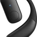 Xmenha Single Bluetooth Phone Earpiece Earbud One Ear Piece Open Ear Bud Air Bone Conduction Earbud Earless Out of Ear Headphones Bluetooth Wireless Headsets with Microphone Earhook for Work (Black)