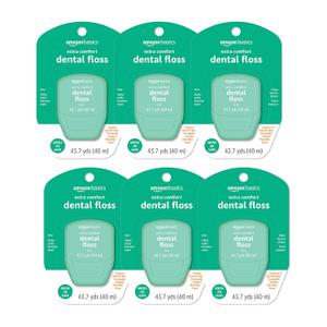 Amazon Basics Extra Comfort Mint Dental Floss, 40 m (Pack of 6) (1 Count (Pack of 6))