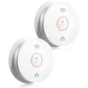 SITERWELL Smoke Alarm and Carbon Monoxide Detector, Smoke and Carbon Monoxide Detector with Voice Speaker, LED Light, Auto-Check, Smoke Detector Conforms to UL 217 & UL 2034 Standards, 2 Pack