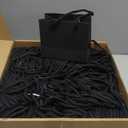 Honoson 100 Pcs Thicken Black Mini Gift Bags with Handles, 3.9 x 4.7 x 2.4 Inch Small Paper Goodie Shopping Bags for Small Business Party Wedding Gift Wrap Valentine