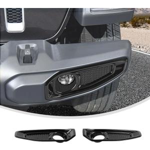 Linskip Fog Light Covers Compatible with Jeep Wrangler JL/Gladiator JT 2018-2024 2025, Fog Lamp Cover for Jeep Wrangler Exterior Accessories(Carbon Fiber Black)