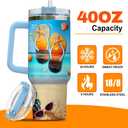 Coffee Yellow Blue Women Tumblers Quartz Light Simple Steel Hot Navy Myrtle Royal, Beach Gifts, Tumbler 40 Oz With Handle Lid And Straw, Kinda Girl Beach Sunshine