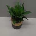 Briful Agave Artificial Wide Leaf Plant in Black and Gold Pot 10.2 Tall Faux Greenery with Plastic Leaves & Pebble Base, Fake Plants for Indoor Table Decor, Desk, Shelf, Office or Bathroom