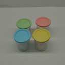 For Ninja Creami Deluxe Pints and Lids 4 Pack, NC500 NC501 Ice Cream Pint fit for Ninja Delux Ice Cream Maker, 24 oz. food container for Ninja Creami Deluxe (Blue,Pink,Yellow,Green)