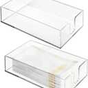 2 PCS Acrylic Napkin Holders, 8.7 x 5.1 x 2.4 Inches Clear Napkin Tray, Guest Napkin Organizer for Table, Bathroom Acrylic Paper Towel Holder, Transparent Napkin Holder for Kitchen and Dining Room
