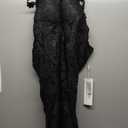 dasmzper Women Sexy Lace Patchwork Sleeveless Floral Bodycon Wedding Cocktail Maxi Dress Black medium