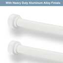 2 Pack Heavy Duty 1 Inch Diameter Single Curtain Rods 36-72 Adjustable Window Curtain Rod with Aluminum Alloy Cylindrical Cap Finials, Wall Mount and Ceiling Mount, Matte White