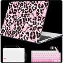 Mektron for 2026 MacBook Air 13-inch M5 Laptop Case A3449 with 13.6-inch Liquid Retina Display Fits 2025 A3240 M4 2024 A3113 M3 2023 A2681 M2 Shell for MacBook Air 13.6", Leopard Pink Butterfly