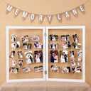Cinnvoice 39.4x28 Inch Photo Display Board with Clips Number Sticker Burlap Banner Farmhouse Photo Display Rack Rustic Picture Frame Board for Wedding Back to School Party Decor