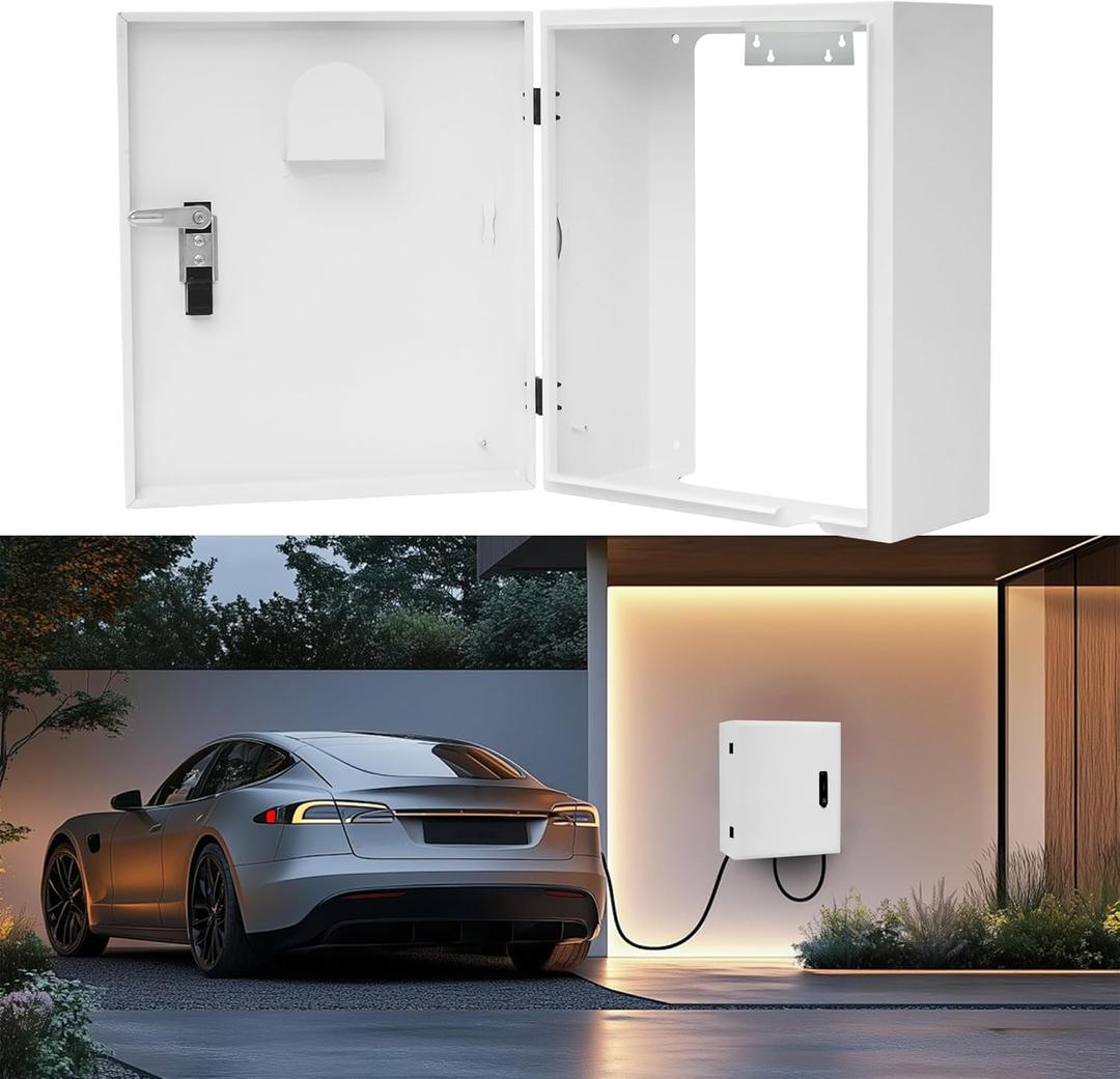 Outdoor EV Charger Enclosure Wall Mounted EV Charger Box with Lock Electric Vehicle Charging Equipment Fit for Most EV Chargers