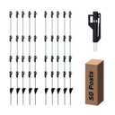 50 Pack Fixed Insulator Fiberglass Posts, 48 Inch Fiberglass Electric Fence Posts, Easy Step-in Posts for Livestock Fencing, Garden Fencing and Boundary Marking