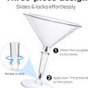 Unbreakable Giant Martini Glasses set of 4, 48 oz Plastic Cocktail Glasses, Jumbo, Reusable, BPA Free, Detachable, Perfect for Picnic, Beach & Patio Party, Appetizers, Birthday, Wedding and All Events