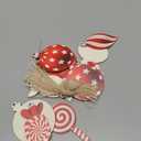 36 Pcs Christmas Candy Hanging Ornaments Wood Christmas Peppermint Lollipop Candy Cane Decorations Red White Tree Ornaments with Rope for Xmas Tree DIY Craft Party Favors