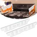 BSTTEK Stainless Steel Stove Gap Covers - Oven Gap Filler Kit 25.4" Between Stove & Counter Top - Heat Resistant Slide-in Range Trim Guard for Seamless Kitchen Accessories Easy Clean (White)