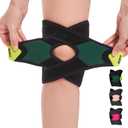 aoFIT Knee Brace for Women Men Knee Pain Meniscus Tear Arthritis Patella Dislocation Best Osteoarthritis Adjustable Compression with Memory Stabilizers for ACL MCL Breathable for Injury Recovery 2XL (Black)