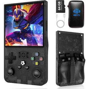 R36MAX Retro Handheld Game Console, 4.0 inch Retro Gaming Console with 64GB Memory, Video Game Consoles with 4000mAh Battery and 30+ Emulators, Ink Black