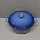 MELLERHOME 7.5 QT Enameled Cast Iron Dutch Oven, Heavy-Duty Casserole Dish and Braiser Pan with Lid and Stainless Knob, Safe for All Cooktops, Aqua Blue