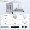10x10 Pop Up Canopy with Sidewalls, Instant Portable Canopy Tent with Carry Bag for Commercial Events, Camping, Parties - White