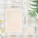 Set of 4 Beige Vinyl Placemats with Coasters 16.5 Inch Beige Scalloped Vinyl Placemats Waterproof Faux Leather Place Mats Wipeable Heat Resistant for Kitchen Dining Table Decor