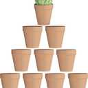 Fcacti 4 Inch Terra Cotta Pots with Drainage - 10 Pack Small Terracotta Pots for Tiny Cactus Herb lithop, Clay Flower Pots, Great for Plants, Crafts, Wedding Favor