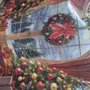 Winter Christmas Photography Backdrop for Christmas Family Holiday Party Decorations, Xmas Rustic Wooden Window Winter Snow Scene Photography Background, Xmas Party Decor Banner, 84*59