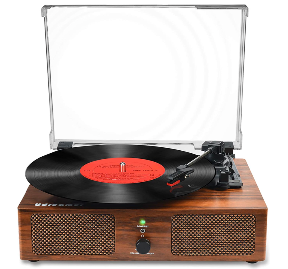 Vinyl Record Player Wireless Turntable with Builtin Speakers and USB BeltDriven Vintage Phonograph Record Player 3 Speed for Entertainment and Home Decoration