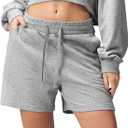 ODODOS Women's Sweat Shorts 5" Cotton French Terry High Waist Workout Casual Lounge Shorts with Pockets, Size S