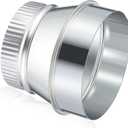 6 Inch to 5 Inch Duct Reducer Increaser Galvanized Steel Air Duct Adapter Round Crimped Pipe Connector Fitting Coupling for HVAC Ventilation Systems