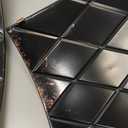 Lanpn Metal Christmas Tree Collar 24 inch, Christmas Tree Ring Collar for Small Mini Pencil Xmas Stand Cover Real Artificial Trees Indoor Outdoor Decoration (Black, Diamond)