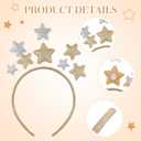Glitter Star Headband, Christmas Lovely Hair Hoop, Golden Holiday Festival Headdress Headpiece for Xmas Halloween