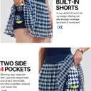 Women's 2 Piece Tennis Skirt Set Collared V Neck Padded Racerback Top & Pleated Skort with 4 Pockets Golf Pickleball Outfit (S)