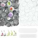 200 Sets 2.25 inch 58mm Round Button Maker Supplies,2.28 inch Blank Badge Button Parts Making Kit for Maker Machine, Plastic Pin Backs with Blank Paper and Clear Film, Perfect for DIY Crafts