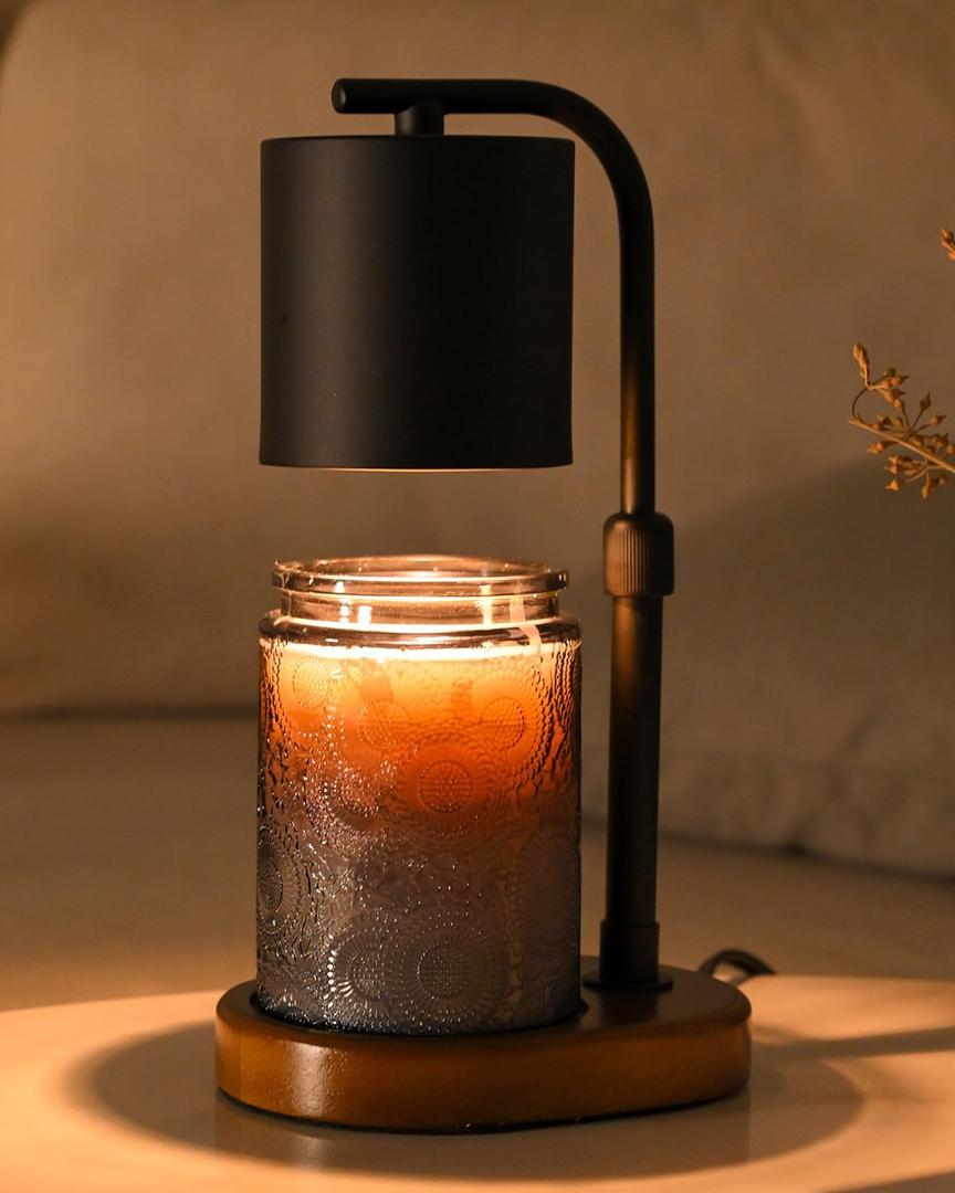 Candle Warmer Lamp Timer - Birthday Gifts for Women Mom, House Warming Gifts New Home Decor, Modern Farmhouse Decor, Candle Warmer for All Jar Candles with 2 Bulb Black