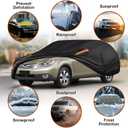 Car Cover Waterproof All Weather Fit for 2006-2023 MERC-edes Benz S Series S400 S550 S63 AMG, 600D Oxford Cloth Heavy Duty, Sun Hail Protector Seal Skin Outdoor Car Covers with Door Zipper