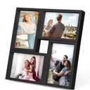 KAPIX 4x6 Picture Frames Collage, Collage Frame Wall Decor Display Four 4x6 Family Photos, Glass Front, Wall Hanging or Tabletop, Black