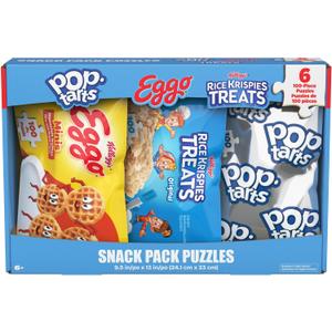 Spin Master Games, Snack Puzzles 6-Pack, 100 Pieces Each, Kids Puzzle, Eggo Waffles, Rice Krispies Treat & Pop Tarts, Preschool Toys for Girls & Boys, for Ages 6 & Up, One Size