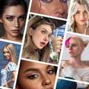 3 x Makeup Patches - Gold Heart Shape Glitter Freckles Face Tattoo - Freckle Makeup - Faux Freckles Waterproof Temporary Tattoos - Cute Glitter Makeup Accessories For Women - 8 Pcs