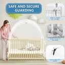 Crib Tent - Crib Net to Keep Baby in, Stop Baby from Climbing Out of Crib, Pop Up Baby Crib Tent with Double Zip Strong Rods and Breathable Net Clear Visibility Easy to Install (White, Large)