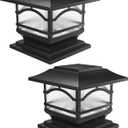 Davinci Lighting Premium Solar Outdoor Post Cap Lights - 4x4 5x5 6x6 - Bright LED Light for Fence Deck Garden or Patio Posts - Slate Black (2 Pack)